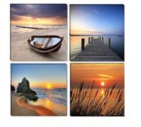 Visario tableau toile Strand Sonnenuntergang 60x60 cm 6608