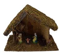 Viscio Trading 121433 Cabane avec SRL 3 pièces avec fagots sur Base, Bois, Marron, 36 x 16 x 26 cm