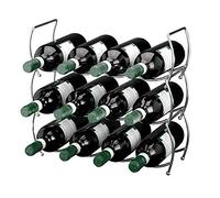 Viscio Trading 171532 - Porte Bouteilles empilable, Acier chromé, Argent, 13 x 40 x 40 cm