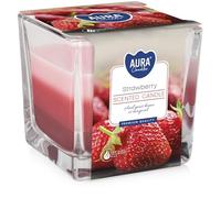 Viscio Trading 178338 Bougie parfumée, Verre/Cire, Rouge, 8 x 8 x 8 cm