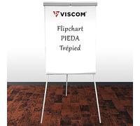 VISCOM® Chevalet de conférence avec trépied PIEDA - Flipchart magnétique utilisable avec ou sans papier - Chevalet de présentation statique - Sans bras extensibles