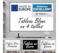 VISCOM® Tableau blanc magnétique au cadre en aluminium - Tableau effaçable résistant aux taches & aux rayures - Tableau mural aimanté, matériel de fixation inclus - 110x 75 cm