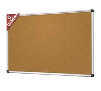 VISCOM® Tableau liège mural - Tableau d'affichage au cadre en aluminium pour utilisation avec punaises - Tableau mémo en liège naturel autocicatrisant, avec kit de fixation inclus - 45 x 60 cm