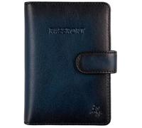 VISCONTI Atelier Collection Blake Porte-passeport en cuir avec languette RFID AT74, Bleu bruni, Taille unique, Moderne