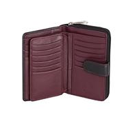 VISCONTI Portefeuille en 100% Cuir de Luxe pour Femme | Élégant Porte Monnaie Zippé | Blocage RFID | 16 Emplacements Cartes | Grande Capacité | Accessoire Indispensable - Bordeaux (CD22)