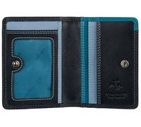 VISCONTI Rainbow Collection Madagascar Portefeuille fin en cuir RFID RB111, Bleu/multicolore, Taille unique, Moderne