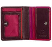 VISCONTI Rainbow Collection Madagascar Portefeuille fin en cuir RFID RB111, Prune-multicolore, Taille unique, Moderne