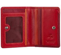 VISCONTI Rainbow Collection Madagascar Portefeuille fin en cuir RFID RB111, Rouge/multicolore, Taille unique, Moderne