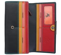 Visconti Rio R11 Portefeuille en cuir souple pour femme avec blocage RFID, Noir/Rhumba, Taille unique, Porte-monnaie féminin avec blocage RFID