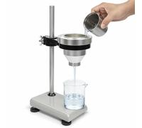 Viscosimètre À Écoulement De Type DIN (modèle Table Avec Support Réglable) | Buse D'écoulement Durable En Acier Inoxydable, Niveau À Bulle Intégré, Évaluation Rapide De La Viscosité Pour Peintures