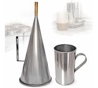 Viscosimètre à entonnoir Marsh, kit de test de viscosité de boue en acier inoxydable,kit test boue avec tasse à mesurer de 946ml,orifice en laiton de 4,7mm,taille maille d'écran de 1,6mm (12 mailles)