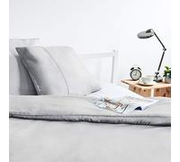 ViscoSoft - Housse de Couette 140x200 en Microfibre Qualité Supérieure, Touché Soyeux | Linge de lit 2 Personnes avec Fermeture Bouton | Parure de lit 140x200 Adulte + 2 taies d'oreiller, Gris