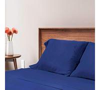 ViscoSoft - Housse de Couette 240 x 260 en Microfibre Qualité Supérieure, Touché Soyeux | Linge de lit 2 Personnes avec fermeture bouton | Parure de lit 240 x 260 Adulte+2 taies d'oreiller,Bleu Marine