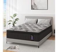 VISCOUNTESS Matelas hybride pour grand lit de 35,6 cm dans une boîte avec mousse à mémoire de forme en gel et ressorts ensachés, dessus européen, fermeté moyenne pour soutien dorsal et soulagement de