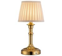 VISDANFO Lampe de table sans fil, avec abat-jour en tissu LED, petite lampe de table avec batterie, intensité variable en continu, tactile, pour salon, salle à manger, chambre à coucher, salle de bain