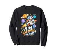 Vise au-delà des étoiles - Cadeau Licorne Arc-en-Ciel Sweatshirt