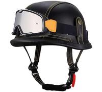 Visera Oculta Casco Moto Retro Homologado Dot/ECE, Casco Jet Con Hebilla De Liberación Rápida, Carcasa ABS, Forro Transpirable, Para Hombres Y Mujeres, Cruiser Scooter, Ciclomotor 7,L