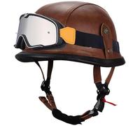 Visera Oculta Casco Moto Retro Homologado Dot/ECE, Casco Jet Con Hebilla De Liberación Rápida, Carcasa ABS, Forro Transpirable, Para Hombres Y Mujeres, Cruiser Scooter, Ciclomotor 3,L