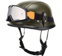 Visera Oculta Casco Moto Retro Homologado Dot/ECE, Casco Jet Con Hebilla De Liberación Rápida, Carcasa ABS, Forro Transpirable, Para Hombres Y Mujeres, Cruiser Scooter, Ciclomotor 4,XXL