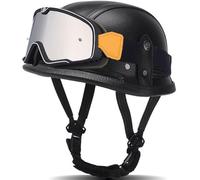 Visera Oculta Casco Moto Retro Homologado Dot/ECE, Casco Jet Con Hebilla De Liberación Rápida, Carcasa ABS, Forro Transpirable, Para Hombres Y Mujeres, Cruiser Scooter, Ciclomotor 5,XXL