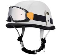 Visera Oculta Casco Moto Retro Homologado Dot/ECE, Casco Jet Con Hebilla De Liberación Rápida, Carcasa ABS, Forro Transpirable, Para Hombres Y Mujeres, Cruiser Scooter, Ciclomotor 1,XXL