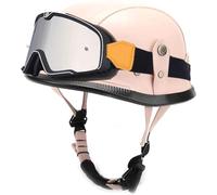 Visera Oculta Casco Moto Retro Homologado Dot/ECE, Casco Jet Con Hebilla De Liberación Rápida, Carcasa ABS, Forro Transpirable, Para Hombres Y Mujeres, Cruiser Scooter, Ciclomotor 9,L