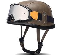 Visera Oculta Casco Moto Retro Homologado Dot/ECE, Casco Jet Con Hebilla De Liberación Rápida, Carcasa ABS, Forro Transpirable, Para Hombres Y Mujeres, Cruiser Scooter, Ciclomotor 2,L