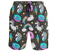 visesunny Short de bain d'été pour homme - Short de plage - Pour le surf et la natation, Donut licorne, Small