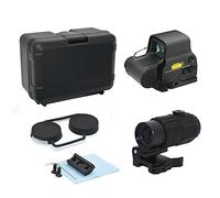 Viseur hybride 558 et G45, lunette holographique à point rouge vert et loupe G45 5X, multiplicateur de retournement à dégagement rapide, pour montage sur rail de 20 mm (noir foncé)