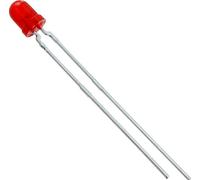 Vishay TLLR4401 LED rouge rond 3.2 mm 2 mcd 50 ° 7 mA 1.9 V