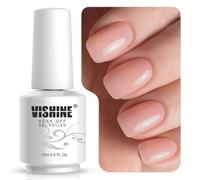 Vishine 15ml Vernis à Ongles Gel Semi-permanent Jelly Rose Milky Nude Pink Soak Off LED UV Nail Art Home DIY Manucure #09