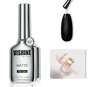 Vishine 16ml Matte Top Coat Résistante à la Poudre pour Vernis Gel, Powder-Resist Finition Mate pour Detail Chrome Powder Painting UV Gel longue durée Nail Art DIY