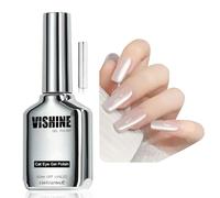 Vishine 16ml Vernis Gel Cat Eye Magnétique, Glassy Holographic Pailleté Cat Eye Gel avec Magnet Reflective - Argent Translucide Glacé #411