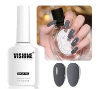 Vishine 16ml Vernis Gel Semi-Permanent Charcoal Gray Color Vernis à Ongles Gel Soak off LED Gel Polish Nail Art Designs Manicure Salon DIY at Home Couleur L386 Charcoal Cloud
