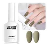Vishine 16ml Vernis Gel Semi-Permanent Olive Green Color Vernis à Ongles Gel Soak off LED Gel Polish Nail Art Designs Manicure Salon DIY at Home Couleur L368 Olive Grove