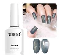 Vishine 16ml Vernis Gel Semi-Permanent Pailleté, Charcoal Green Sparkle UV Gel Effet Diamant Soak-Off Vernis à ongles pour Nail Art et DIY, Couleur L317 Mystic Forest Glow