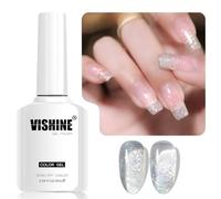 Vishine 16ml Vernis Gel Semi-Permanent Pailleté, Crystal Sparkle UV Gel, Effet Diamant Soak-Off Vernis à ongles pour Nail Art et DIY, Couleur L309 Dreamy Crystal Glow