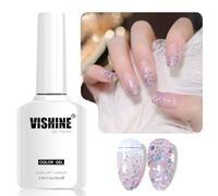 Vishine 16ml Vernis Gel Semi-Permanent Pailleté, Glitter Sparkle UV Gel, Effet Diamant Vernis à ongles gel pour Nail Art et DIY, Couleur L323 Holographic Fairy Dust