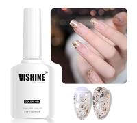 Vishine 16ml Vernis Gel Semi-Permanent Pailleté, Golden Night Sparkle Sparkle UV Gel,Effet Diamant Vernis à ongles Gel pour Nail Art et DIY, Couleur L322 Azure Starry Sky