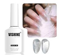 Vishine 16ml Vernis Gel Semi-Permanent Pailleté, Silver Sparkle UV Gel, Effet Diamant Soak-Off Vernis à ongles pour Nail Art et DIY, Couleur L310 Prismatic Silver Sparkle
