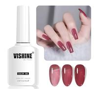 Vishine 16ml Vernis Gel Semi-Permanent Transparent, Vernis à Ongles Gel Cristal Jelly Couleur Translucide Soak-Off UV LED pour Nail Art Manucure Home DIY L293 Confiture de Thé Chaud