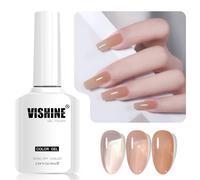 Vishine 16ml Vernis Gel Semi-Permanent Transparent, Vernis à Ongles Gel Cristal Jelly Couleur Translucide Soak-Off UV LED pour Nail Art Manucure Home DIY L284 Thé Glacé Orange Crémeux