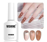 Vishine 16ml Vernis Gel Semi-Permanent Transparent, Vernis à Ongles Gel Cristal Jelly Couleur Translucide Soak-Off UV LED pour Nail Art Manucure Home DIY L283 Thé Glacé au Cacao