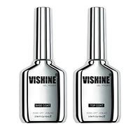 Vishine 16ml Vernis Semi Permanent à Ongles Couche de Base et de Finition Top Coat UV LED Nail Art Design Soak Off Gel Manucure Lot de 2