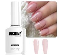 Vishine 16ml Vernis Semi-Permanent Nude Jelly Rose - Gel Polish Pale Pink Translucide pour French Manucure à Domicile E027