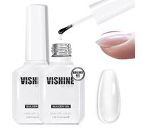 Vishine 2 * 16ml Gel Construction Ongle, 8-en-1 Builder Gel Transparent pour Extension d’Ongles et Modelage Renforcement Nail Art Manucure de Réparation