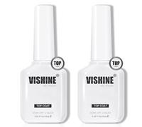 Vishine 2Pcs 16ml No Wipe Top Coat Vernis Semi-Permanent, Vernis Gel UV Semi Permanent No Wipe Top Coat Soak Off UV LED pour Studio Manucure DIY Home