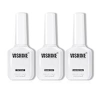 Vishine 3 * 16ml Top Coat Base Coat et Gel Construction pour Ongles UV, No Wipe Top Coat Base et Builder Gel pour Extension d'Ongles, Finition Brillante et Protection Longue Durée