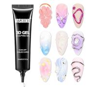 Vishine 3D Nail Gel Nail Art - Gel Sculptant Transparent 15g No Wipe, pour Dessins, Moulages, Strass 3D, Sculptures et Décorations Ongles, Idéal Manucure DIY et Professionnelle