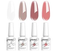 Vishine 4 Couleurs Vernis Gel Semi-Permanent Transparent Milky White Vernis à ongles Couleur Naturelle Nu Rose Blanc Laiteux Transparent Gelée de Cristal Soak Off UV LED Gel 8ml